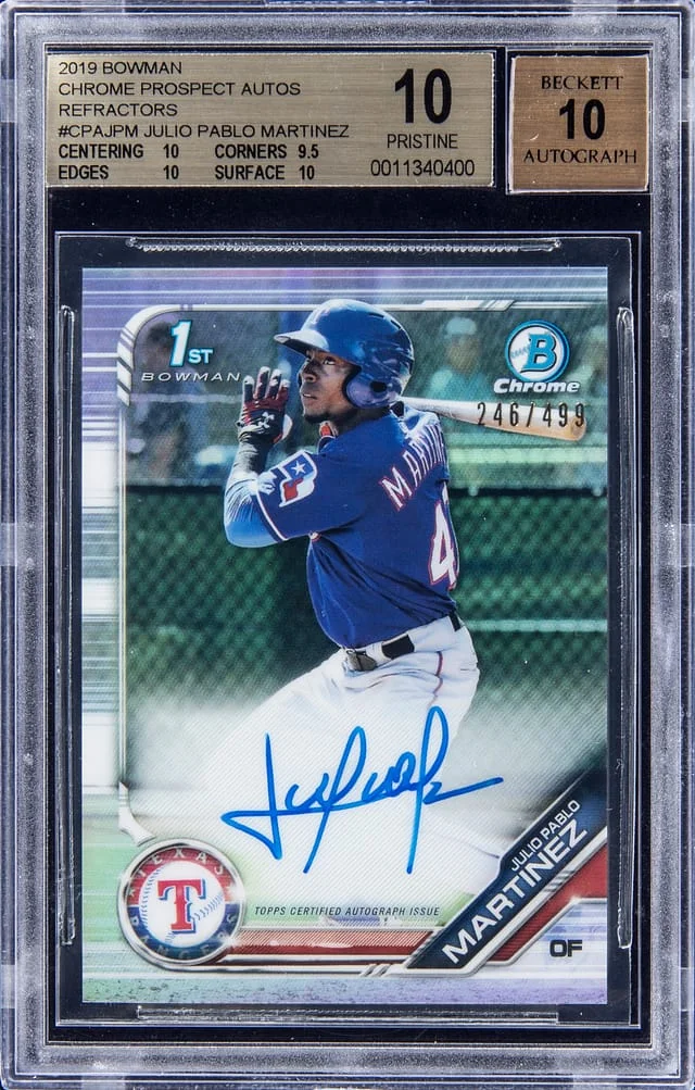 2019 Bowman Chrome Julio Pablo Martinez Prospect Autograph Refractor #CPA-JPM card image