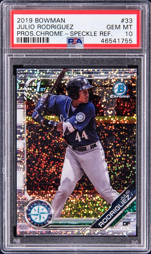 2019 Bowman Chrome Julio Rodriguez Prospect Speckle Refractor #33 card image
