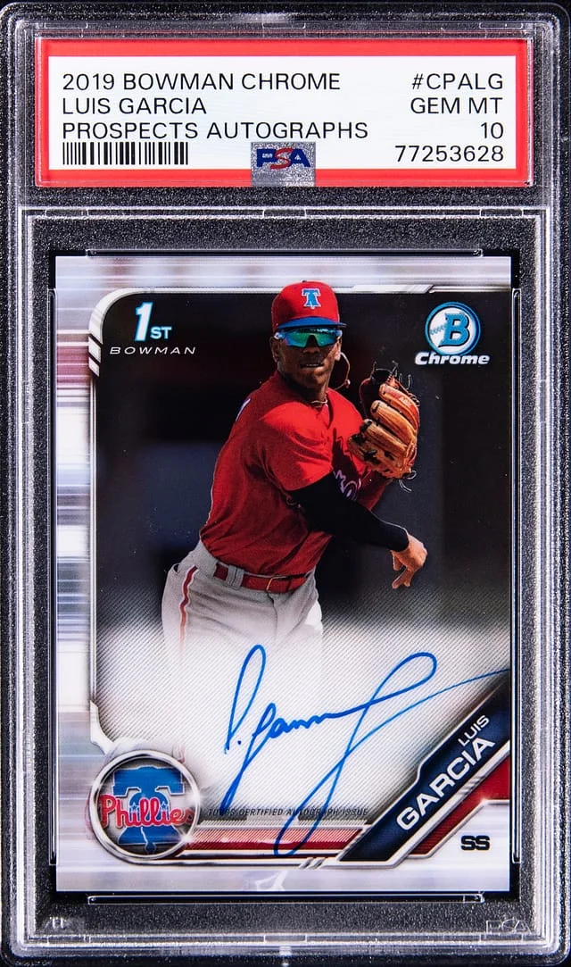 2019 Bowman Chrome Luis Garcia Prospect Autographs #CPALG card image
