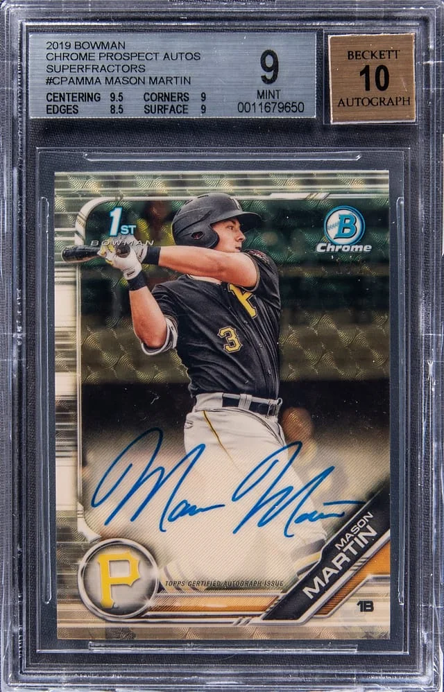 2019 Bowman Chrome Mason Martin Prospect Autographs SuperFractor #CPA-MMA card image