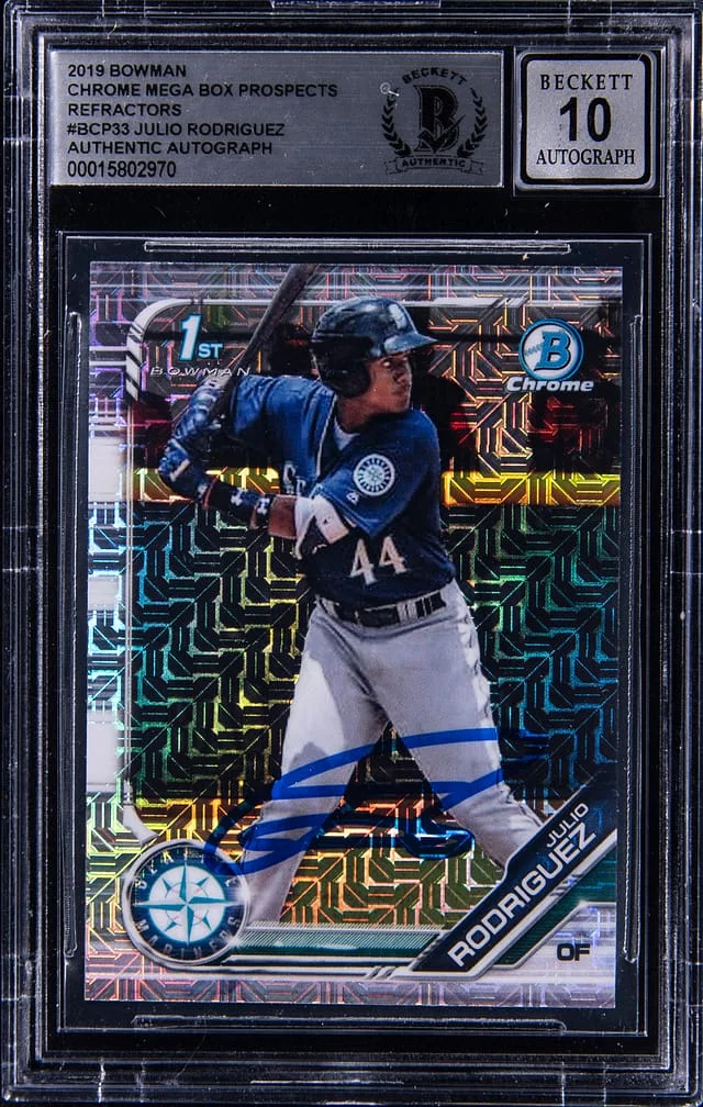 2019 Bowman Chrome Mega Box Julio Rodriguez Prospects Refractors #BCP33 card image
