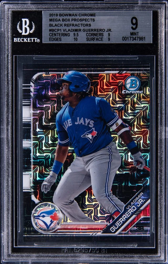2019 Bowman Chrome Mega Box Vladimir Guerrero Jr. Prospects Black Refractors #BCP1 card image