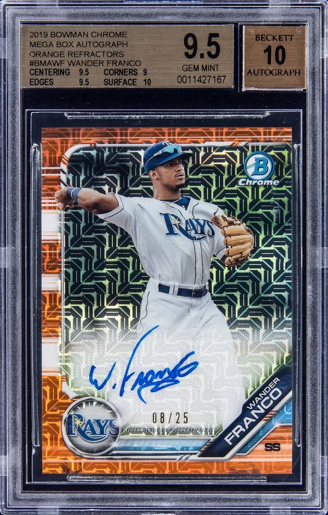 2019 Bowman Chrome Mega Box Wander Franco Autograph Refractors #BMA-WF card image