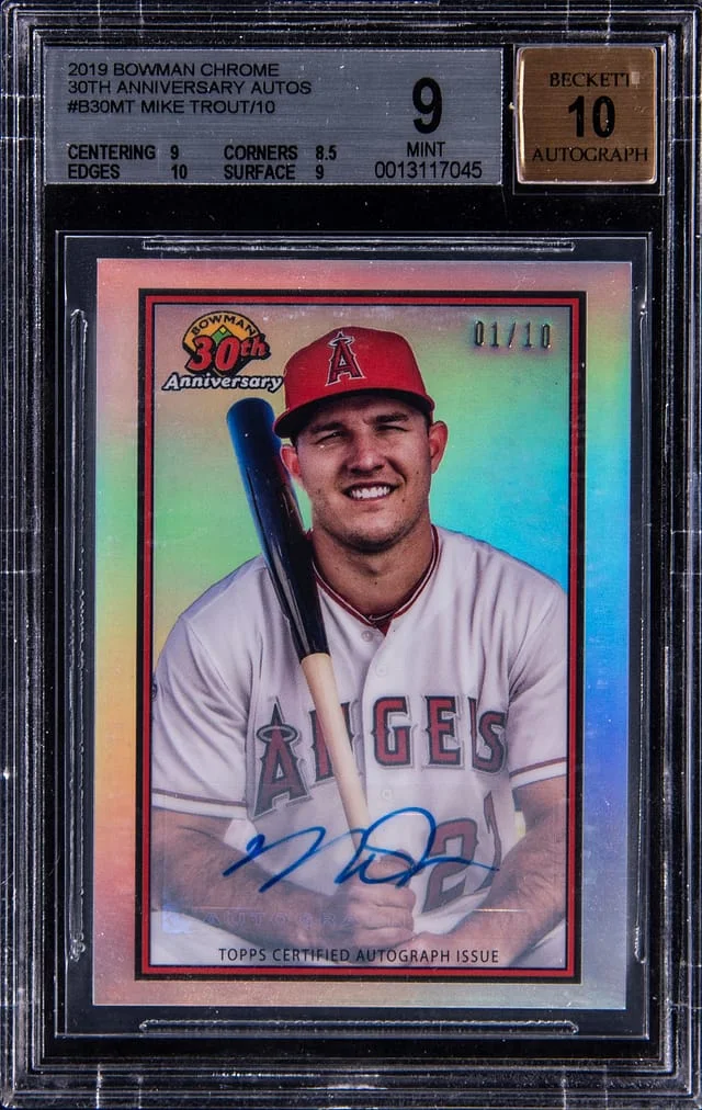 2019 Bowman Chrome Mike Trout 30th Anniversary Autographs #B30-MT card image
