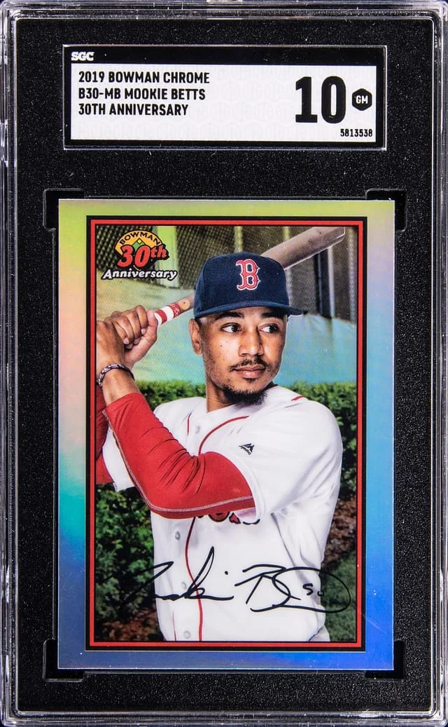 2019 Bowman Chrome Mookie Betts 30th Anniversary #B30-MB card image