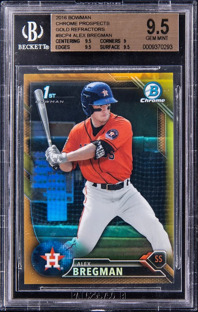 2019 Bowman Chrome Prospects Alex Bregman Gold Refractors #BCP4 card image