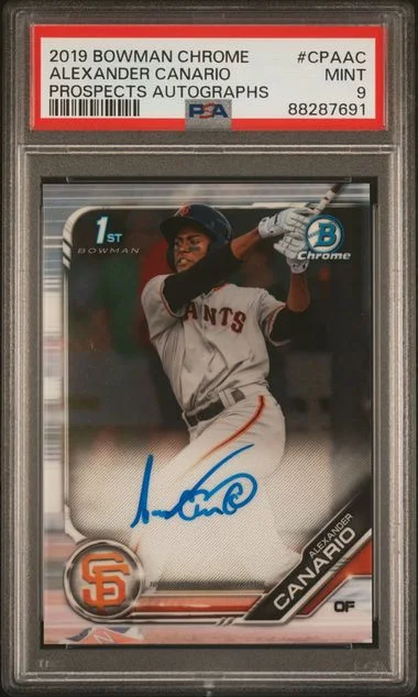 2019 Bowman Chrome Prospects Alexander Canario Autograph #CPA-AC card image