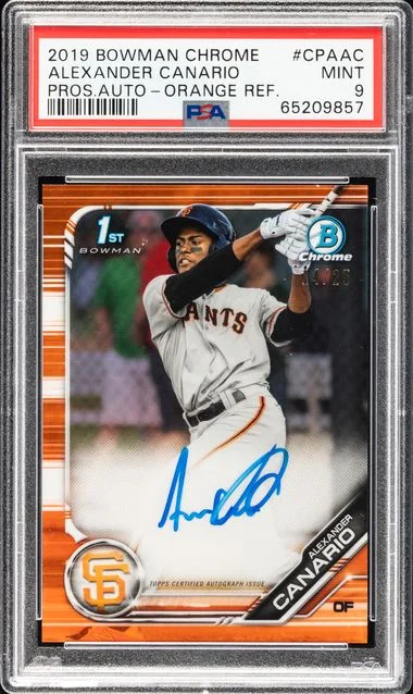 2019 Bowman Chrome Prospects Alexander Canario Autograph #CPAAC card image