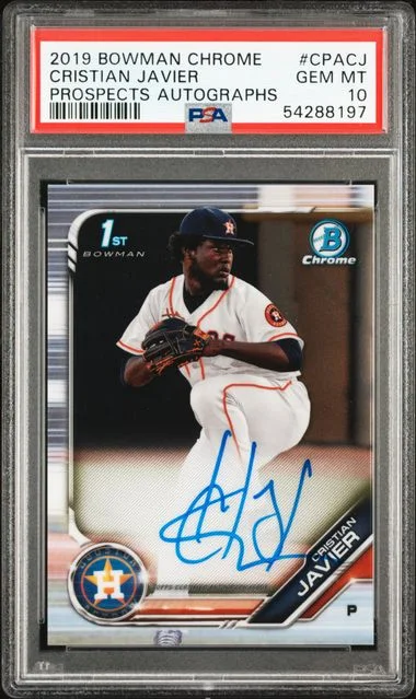 2019 Bowman Chrome Prospects Cristian Javier Autographs Refractor #CPACJ card image