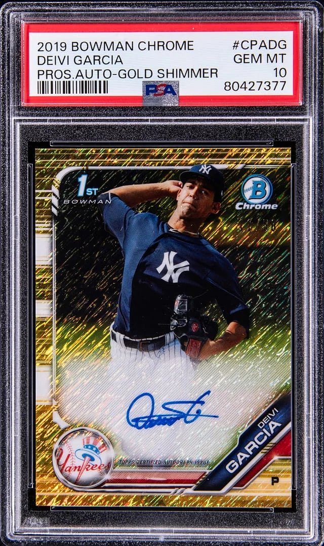 2019 Bowman Chrome Prospects Deivi Garcia Autograph Gold Shimmer #CPA-DG card image