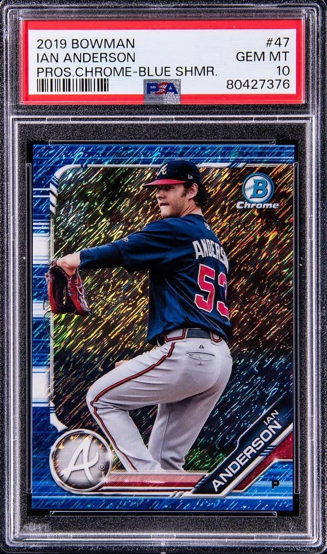 2019 Bowman Chrome Prospects Ian Anderson Blue Shimmer #BCP-47 card image