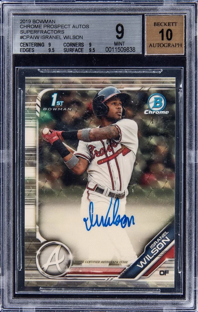 2019 Bowman Chrome Prospects Isranel Wilson Autographs Superfractors #CPA-IW card image