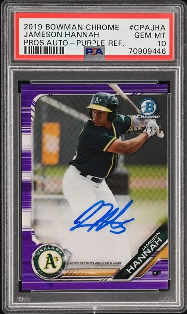 2019 Bowman Chrome Prospects Jameson Hannah Autographs Choice Refractor #CPA-JHA card image