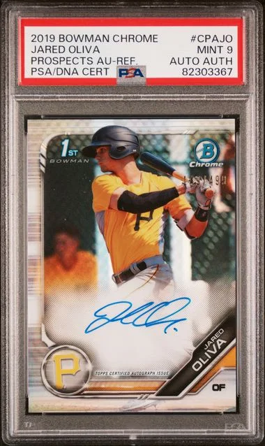 2019 Bowman Chrome Prospects Jared Oliva Autographs Refractor #CPA-JO card image