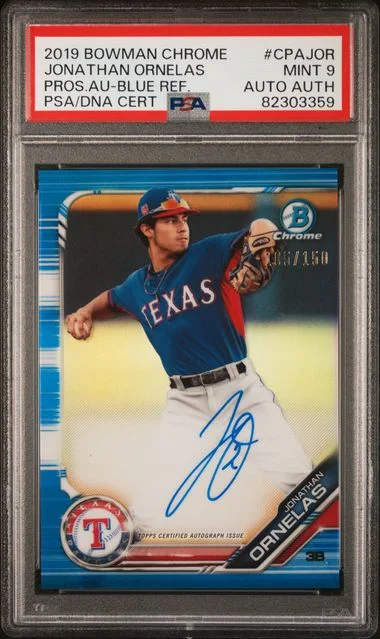 2019 Bowman Chrome Prospects Jonathan Ornelas Autographs Blue Refractor #CPA-JOR card image