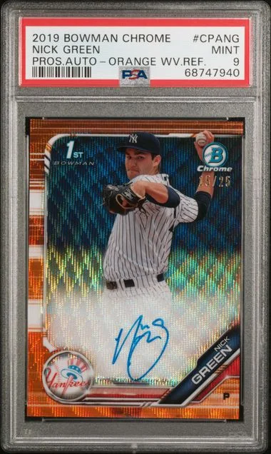 2019 Bowman Chrome Prospects Nick Autographs Orange Wave Refractor #CPA-NG card image