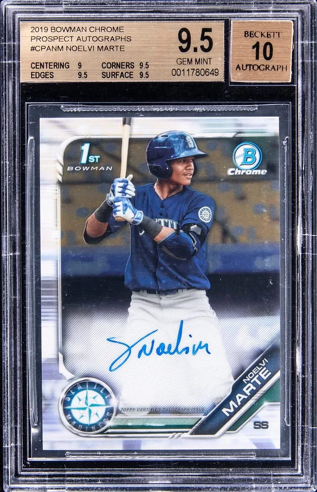 2019 Bowman Chrome Prospects NMA Noelvi Marte Autograph #CPA- card image