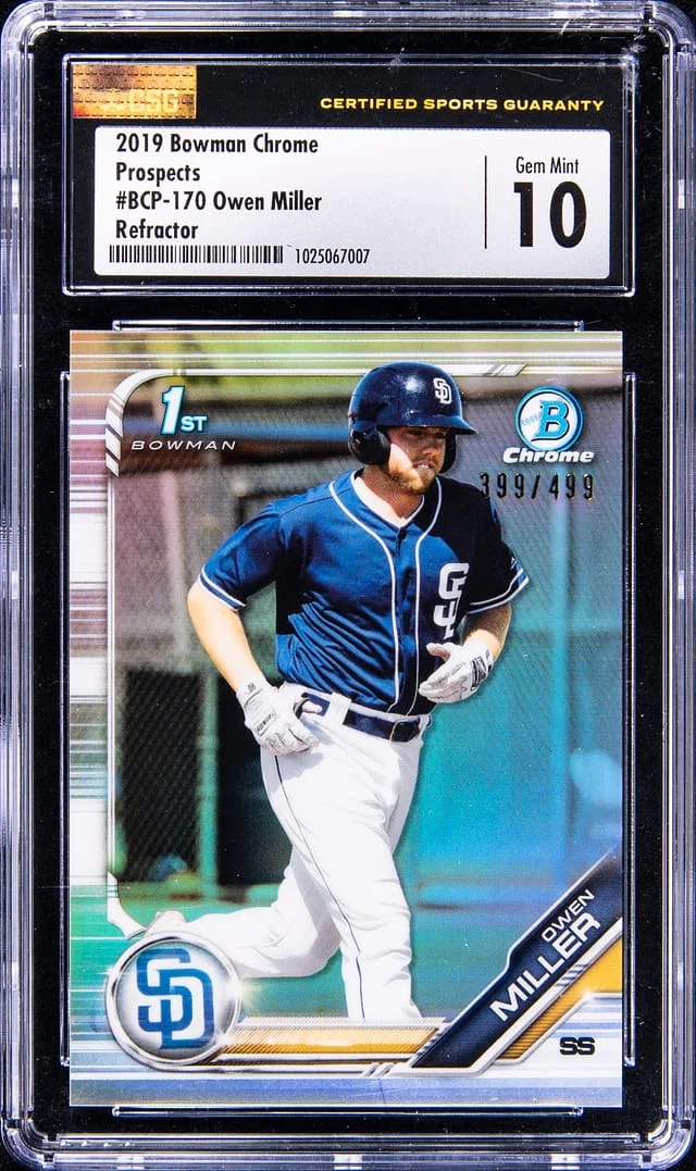 2019 Bowman Chrome Prospects Owen Miller Refractor #BCP-170 card image