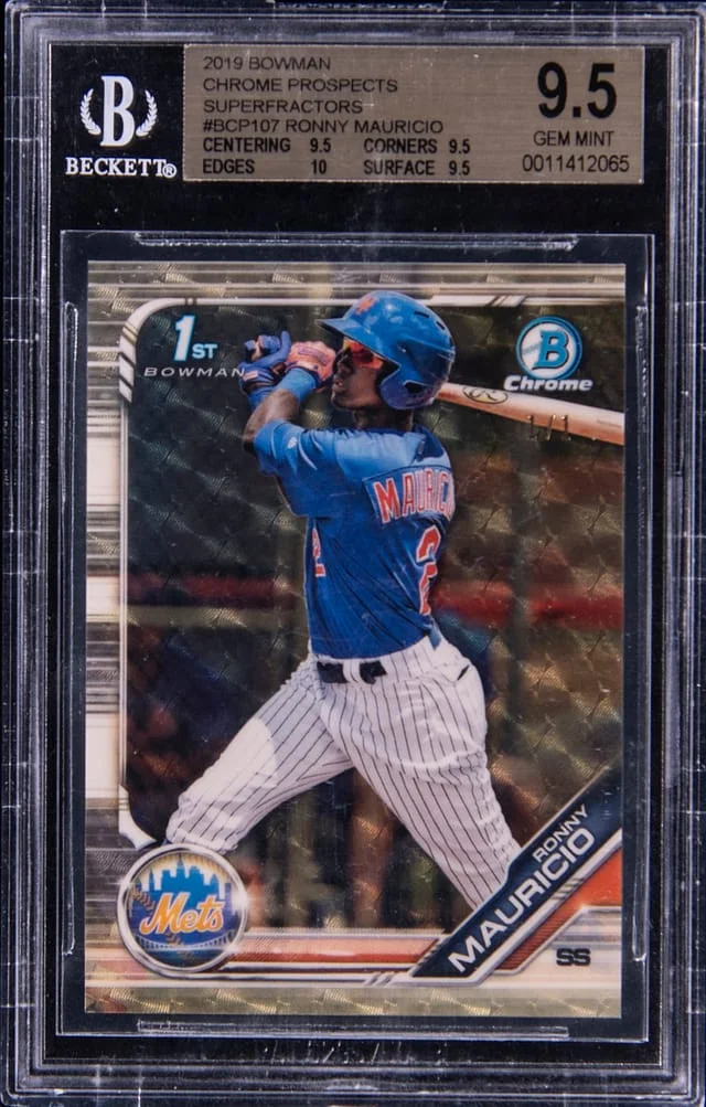 2019 Bowman Chrome Prospects Ronny Mauricio Superfractors #BCP107 card image