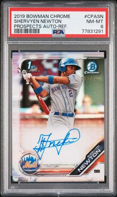 2019 Bowman Chrome Prospects Shervyen Newton Autograph #CPASN card image