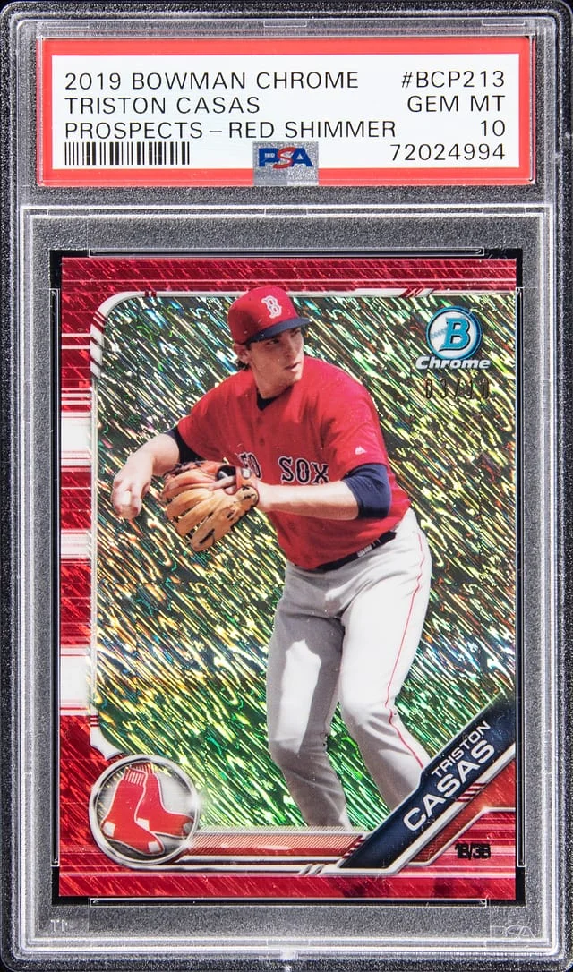 2019 Bowman Chrome Prospects Triston Casas Red Shimmer #BCP-213 card image