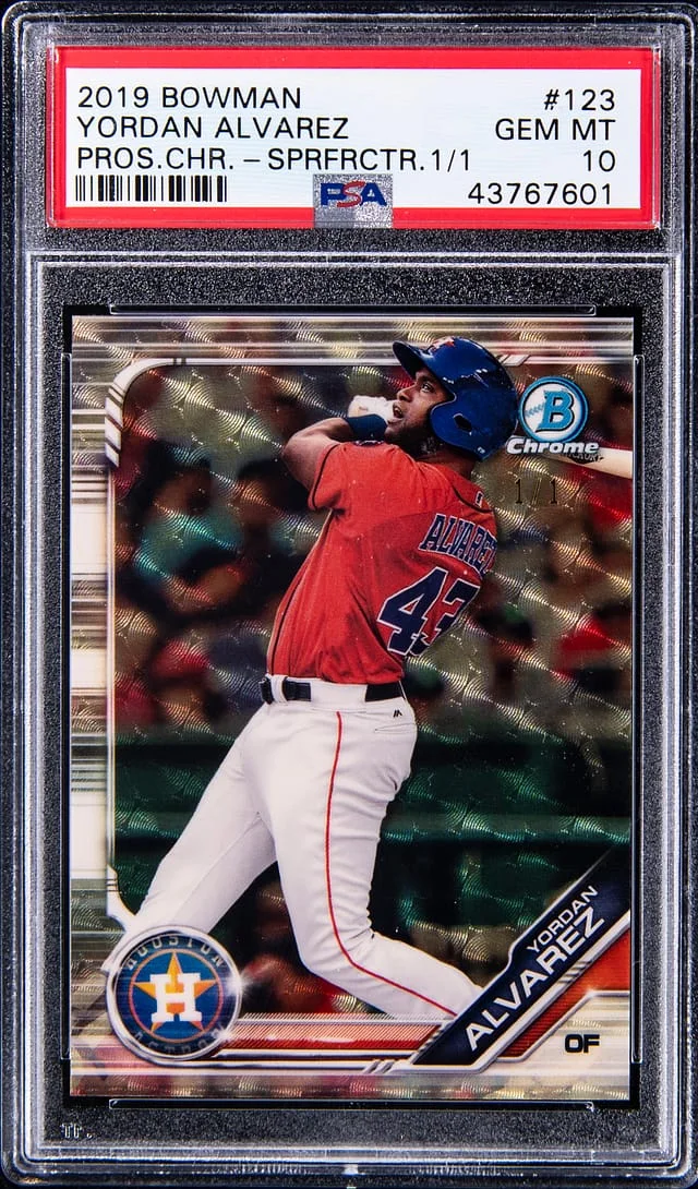 2019 Bowman Chrome Prospects Yordan Alvarez SuperFractor #BCP-123 card image
