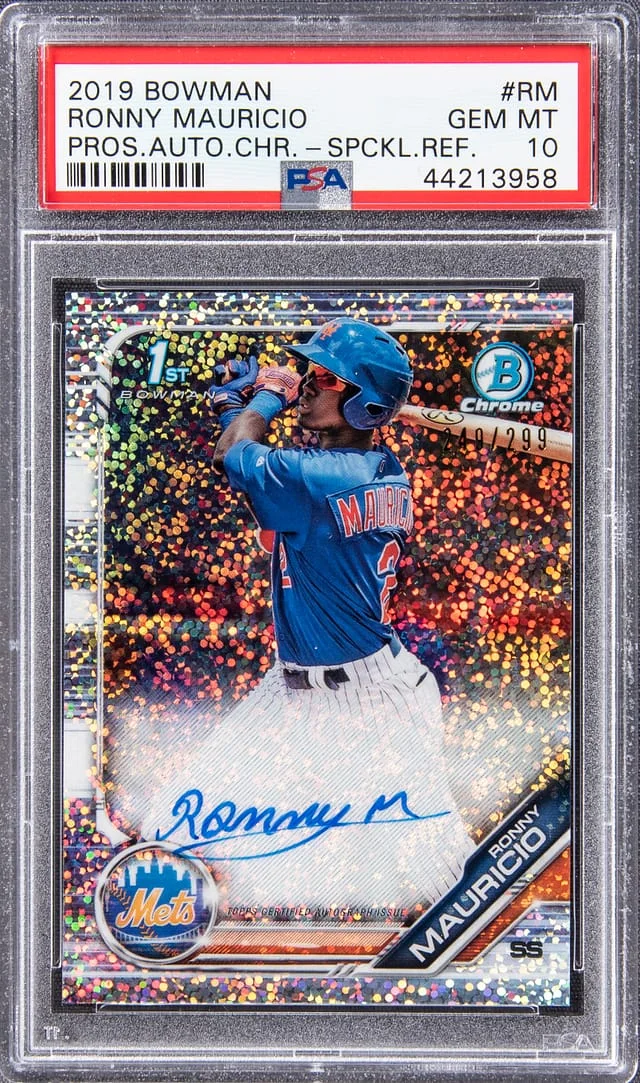 2019 Bowman Chrome Ronny Mauricio Speckle Refractor #RM card image
