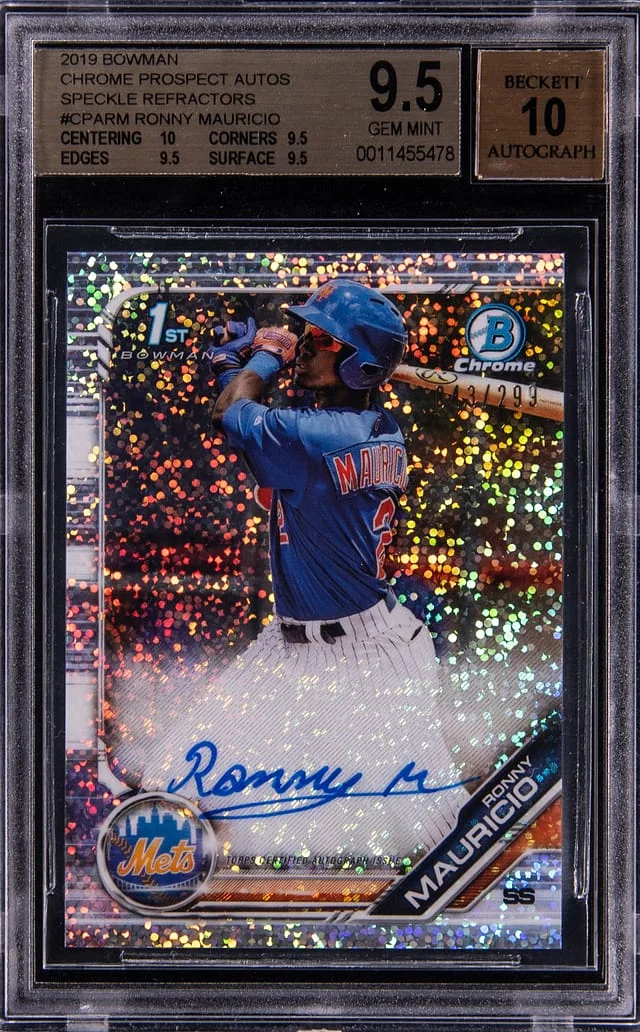 2019 Bowman Chrome Ronny Maurico Prospect Autograph Speckle Refractor #CPA-RM card image
