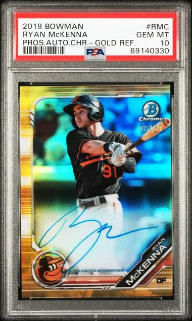 2019 Bowman Chrome Ryan Mckenna Prospect Purple Refractor Autographed #CPA-RMC card image