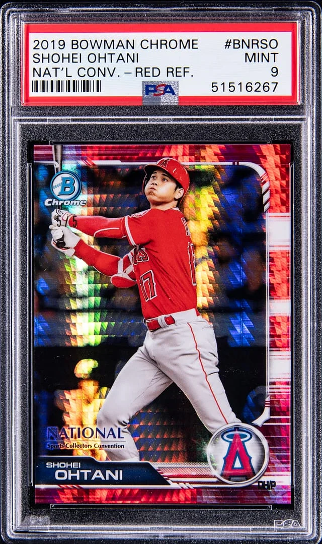 2019 Bowman Chrome Shohei Ohtani National Convention Red Refractor #BNR-SO card image