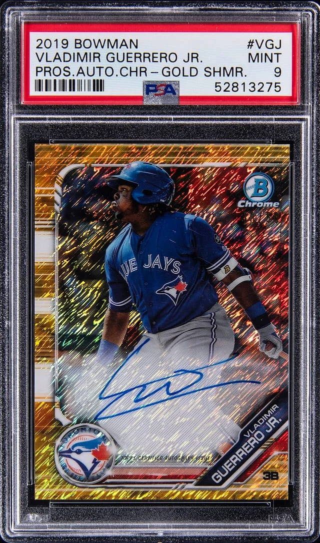 2019 Bowman Chrome Vladimir Guerrero Jr. Prospect Autographs Gold Shimmer Refractor #CPA-VGJ card image