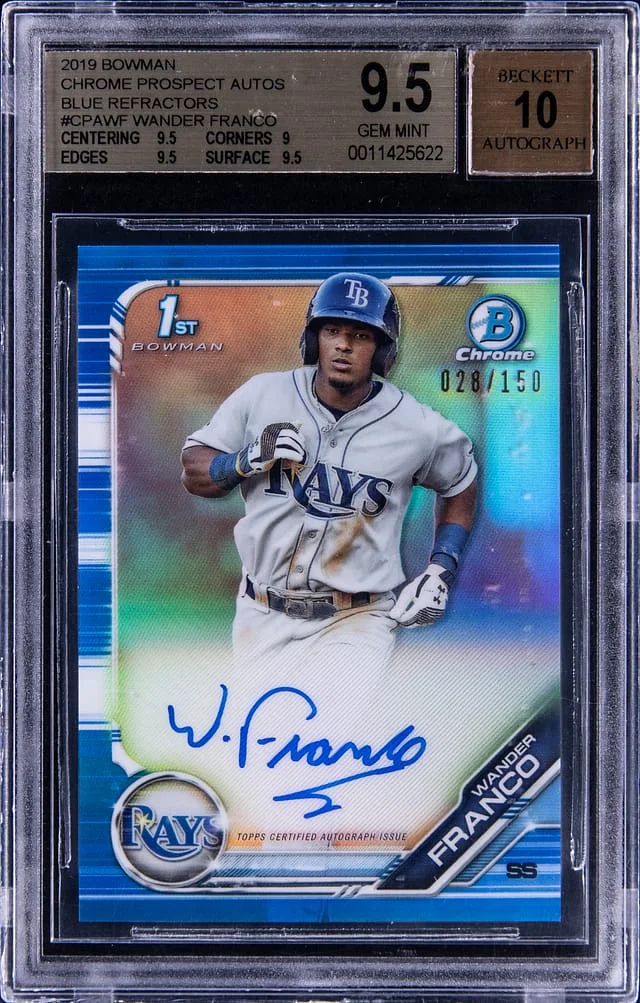 2019 Bowman Chrome Wander Franco Prospect Auto - Blue Refractor #CPAWF card image