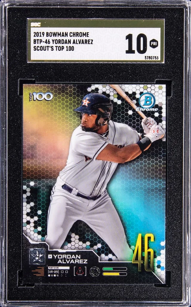 2019 Bowman Chrome Yordan Alvarez Scouts' Top 100 #BTP-46 card image