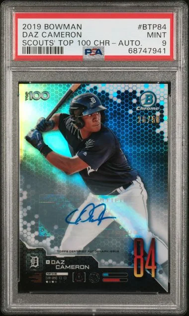 2019 Bowman Daz Cameron Scouts' Top 100 Chrome Autograph #BTP-84 card image