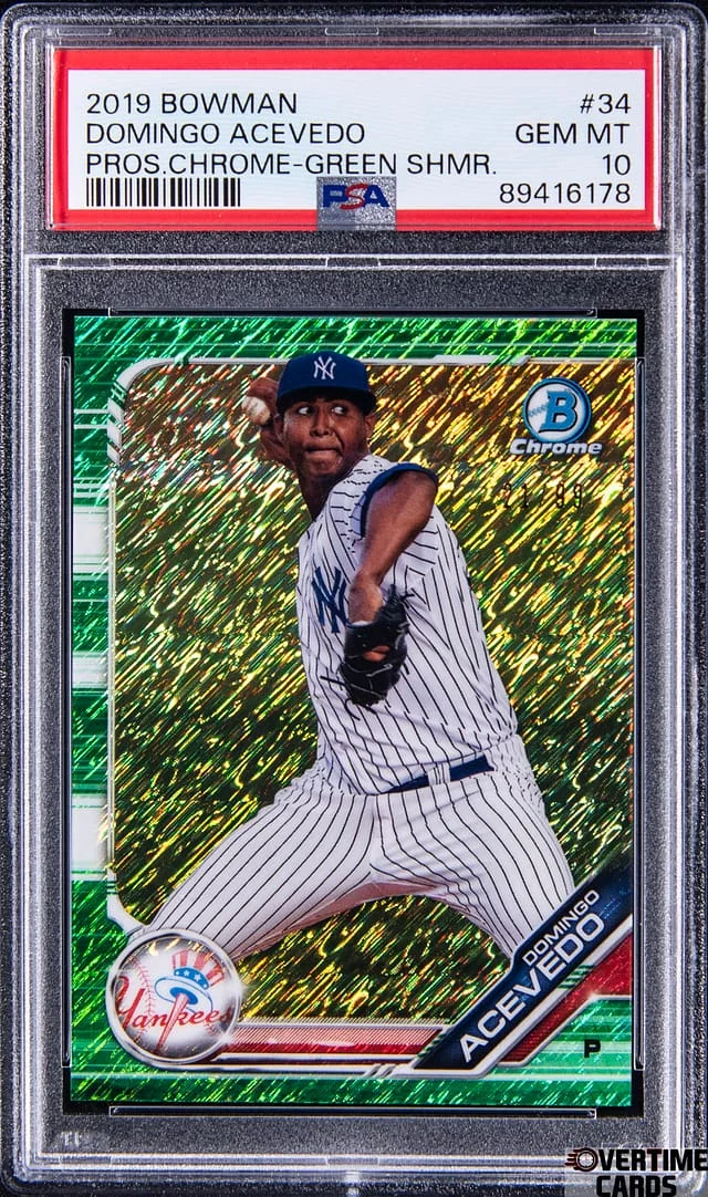 2019 Bowman Domingo Acevedo Prospect Chrome Green Shimmer #34 card image