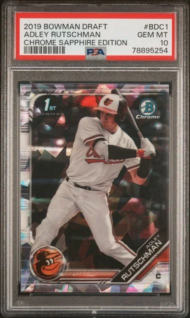 2019 Bowman Draft Adley Rutschman Chrome Sapphire Edition #BDC1 card image