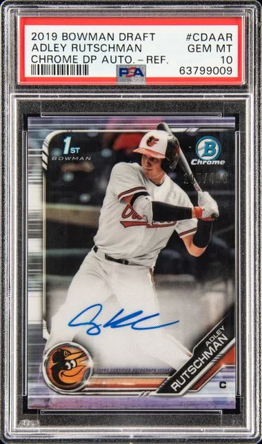 2019 Bowman Draft Adley Rutschman Chrome Draft Picks Autograph #CDAAR card image