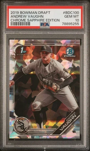 2019 Bowman Draft Andrew Vaughn Chrome Sapphire Edition #BDC100 card image
