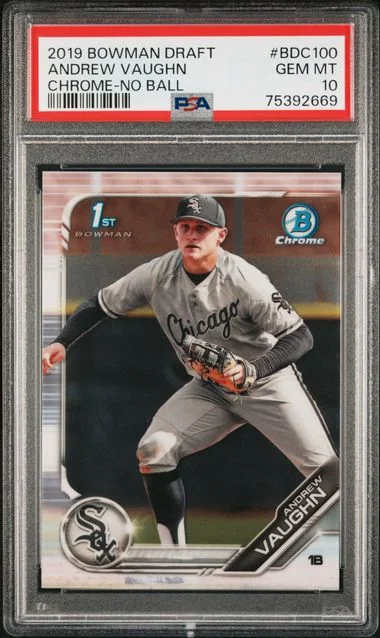 2019 Bowman Draft Andrew Vaughn, No Ball Chrome #BDC-100 card image
