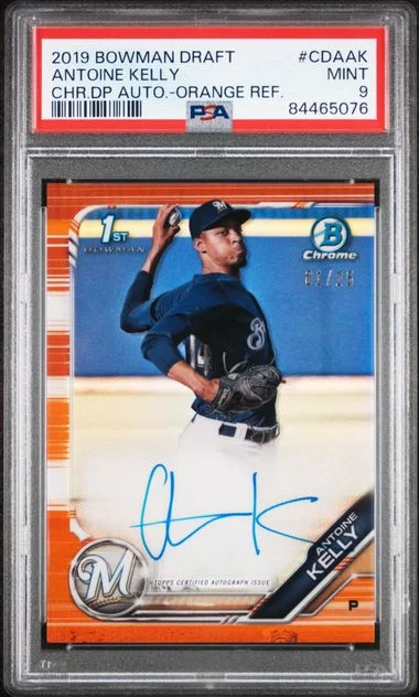 2019 Bowman Draft Antoine Kelly Chrome Draft Picks Autograph Orange Refractor #CDA-AK card image