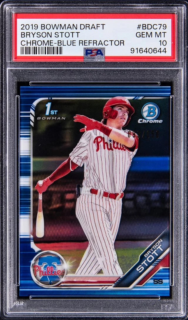 2019 Bowman Draft Bryson Stott Chrome Blue Refractor #BDC-79 card image