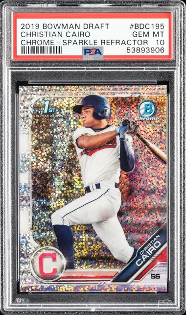 2019 Bowman Draft Christian Cairo Chrome-Sparkle Refractor #BDC195 card image