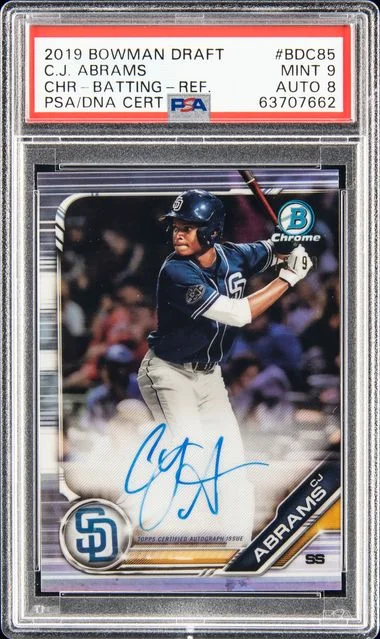 2019 Bowman Draft CJ Abrams Chrome-Fielding-Blue Refractor #BDC85 card image