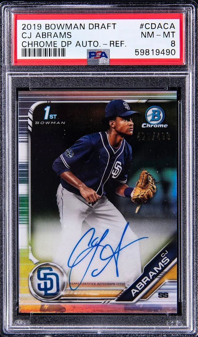 2019 Bowman Draft CJ Abrams Chrome Draft Pick Autograph - Refractor #CDACA card image