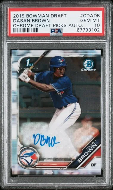 2019 Bowman Draft Dasan Brown Chrome Draft Picks Autographs Gold Wave Refractor #CDA-DB card image