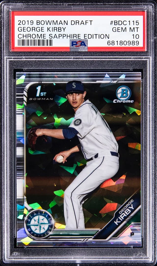 2019 Bowman Draft George Kirby Chrome Sapphire Edition Gold #BDC115 card image