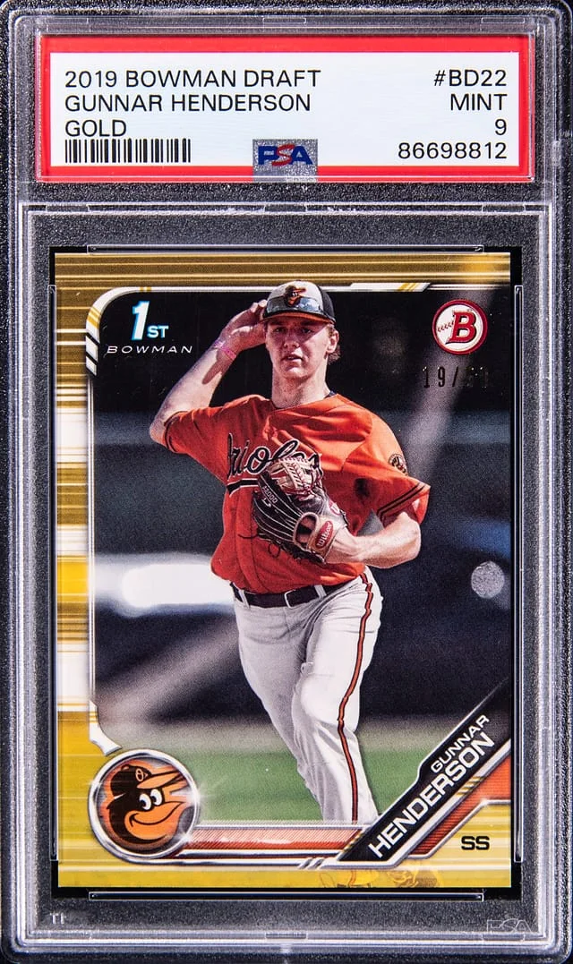 2019 Bowman Draft Gunnar Henderson Gold #BD22 card image