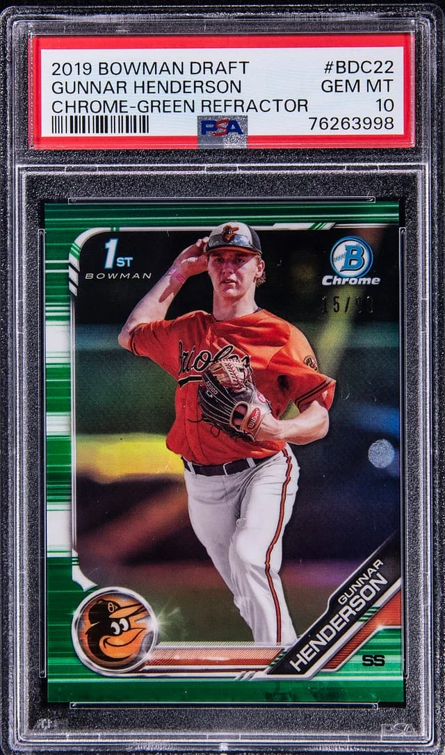 2019 Bowman Draft Gunnar Henderson Chrome Green Refractor #BDC-2 card image
