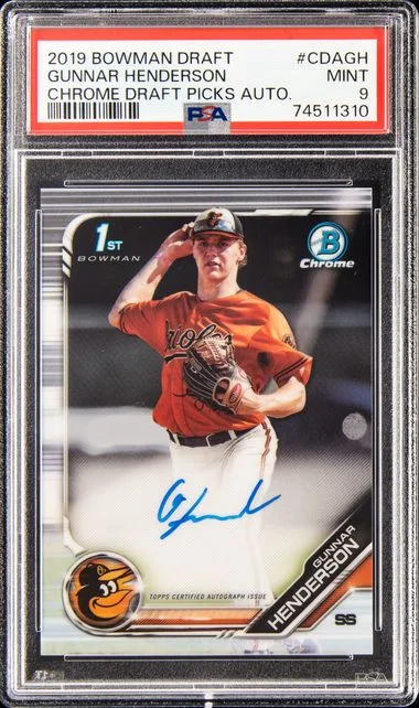 2019 Bowman Draft Gunnar Henderson Chrome Draft Picks Autograph #CDA-GH card image