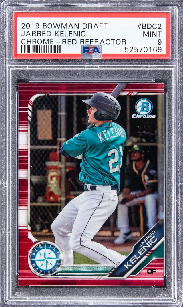 2019 Bowman Draft Jarred Kelenic Chrome Red Refractor #BDC-2 card image